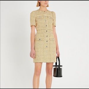 Maje Tweed-Woven Mini Dress In Yellow, size 36, new with tags